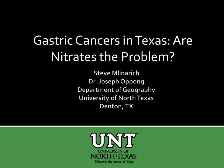 gastric cancers in texas are nitrates the problem