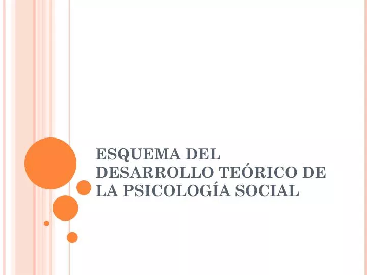 esquema del desarrollo te rico de la psicolog a social