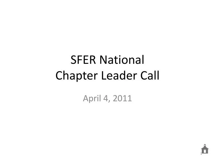 sfer national chapter leader call