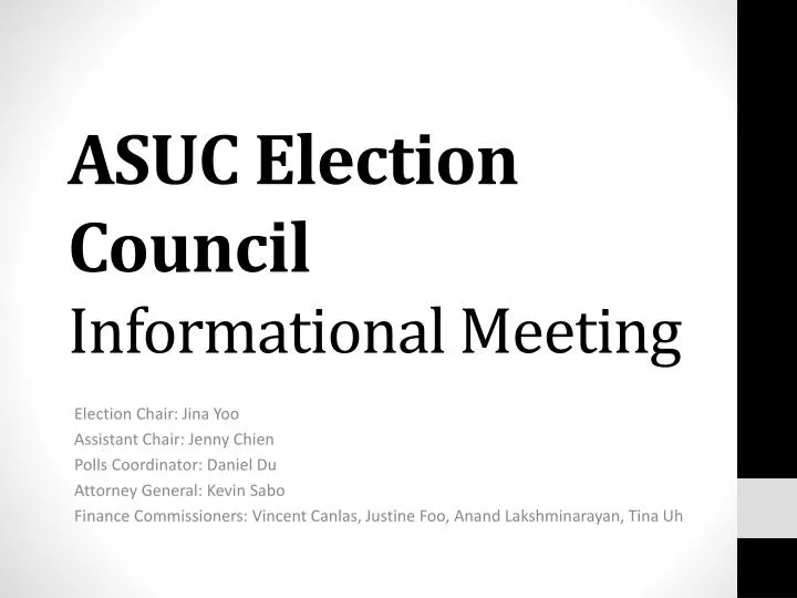 asuc election council informational meeting