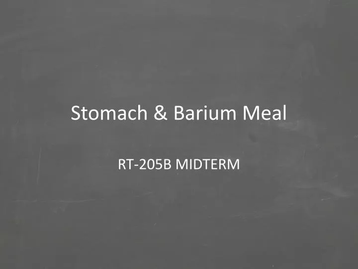stomach barium meal