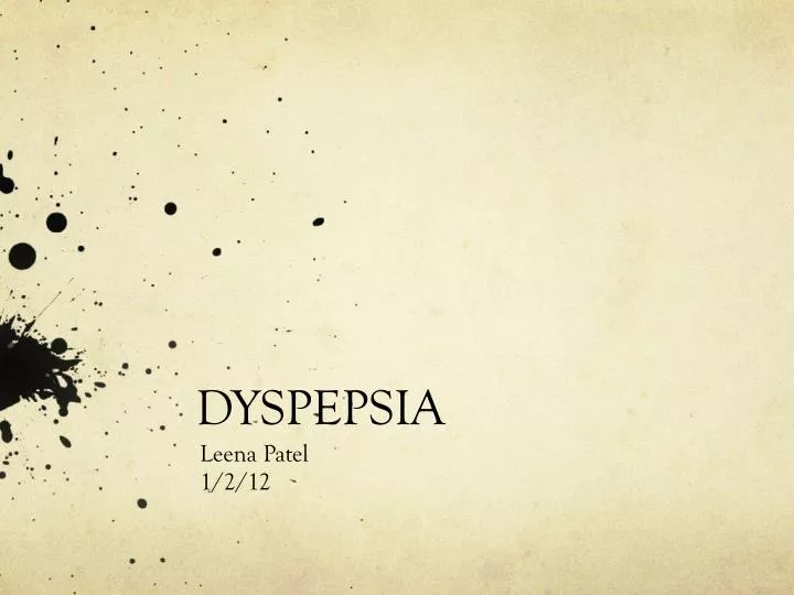 dyspepsia