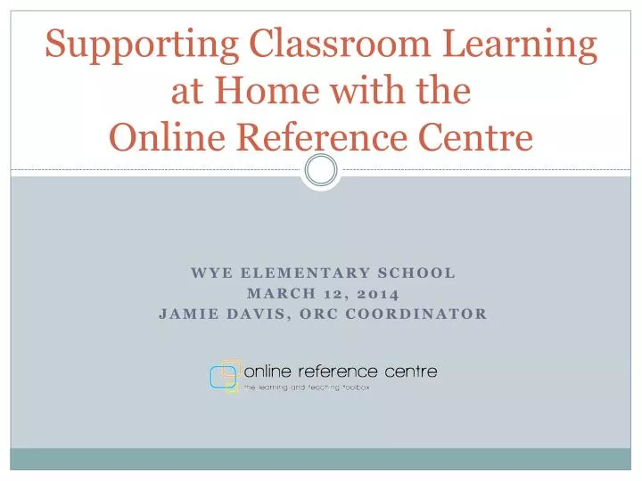 supporting classroom learning at home with the online reference centre