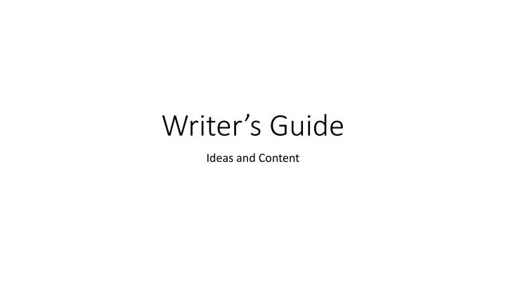 writer s guide
