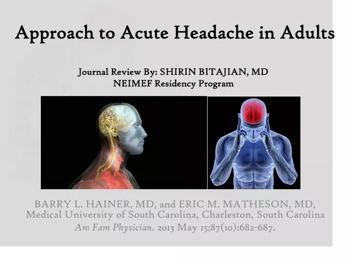 approach to acute headache in adults