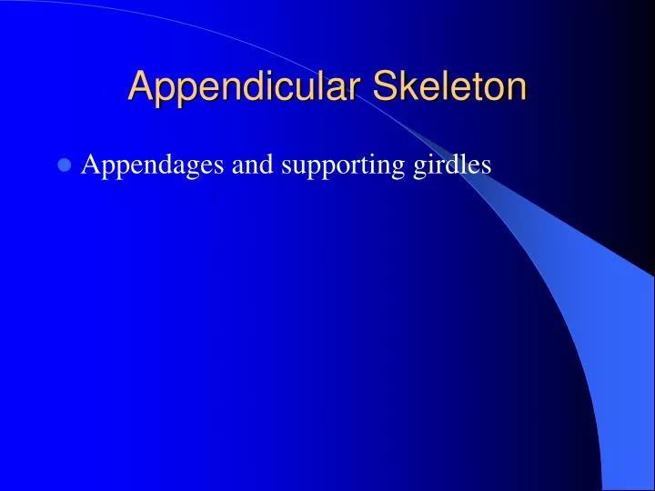 appendicular skeleton