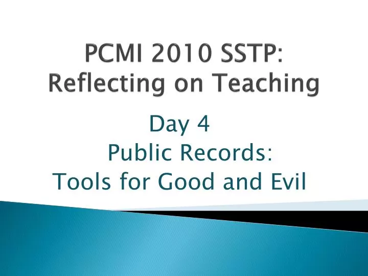 pcmi 2010 sstp reflecting on teaching