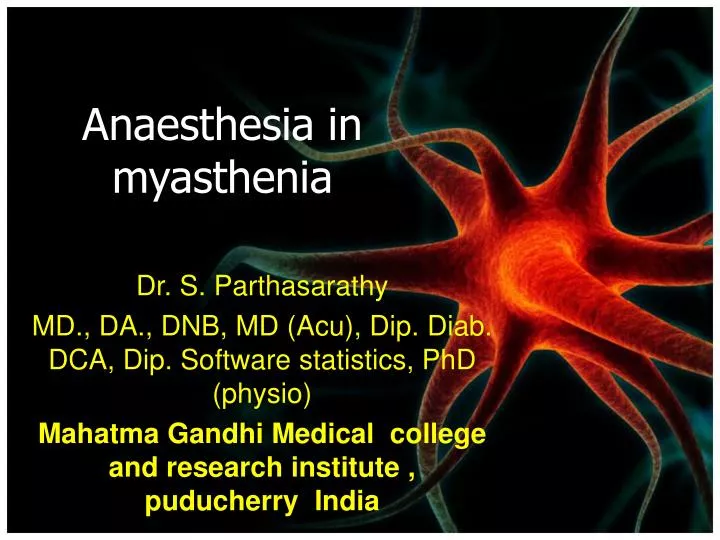 anaesthesia in myasthenia