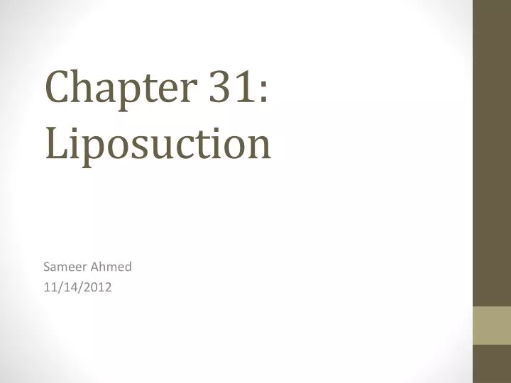 chapter 31 liposuction