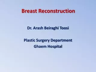 Breast Reconstruction