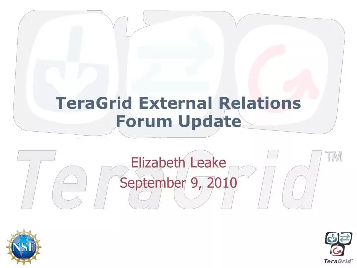 teragrid external relations forum update