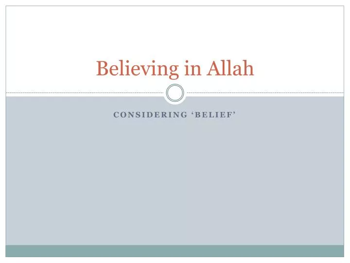 believing in allah