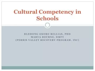Cultural Competency in Schools