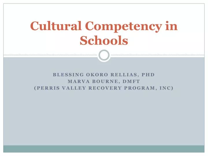 cultural competency in schools