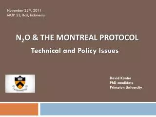 N 2 O &amp; the Montreal Protocol