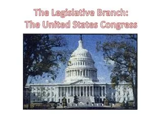 The Legislative Branch: The United States Congress