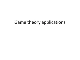 Game theory applications