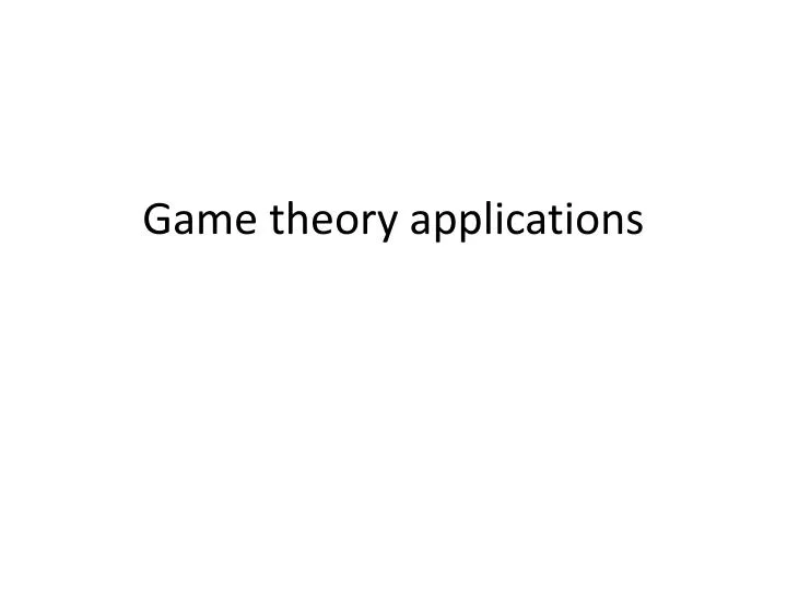 game theory applications