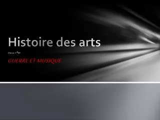 histoire des arts
