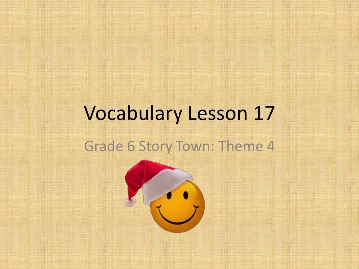 vocabulary lesson 17