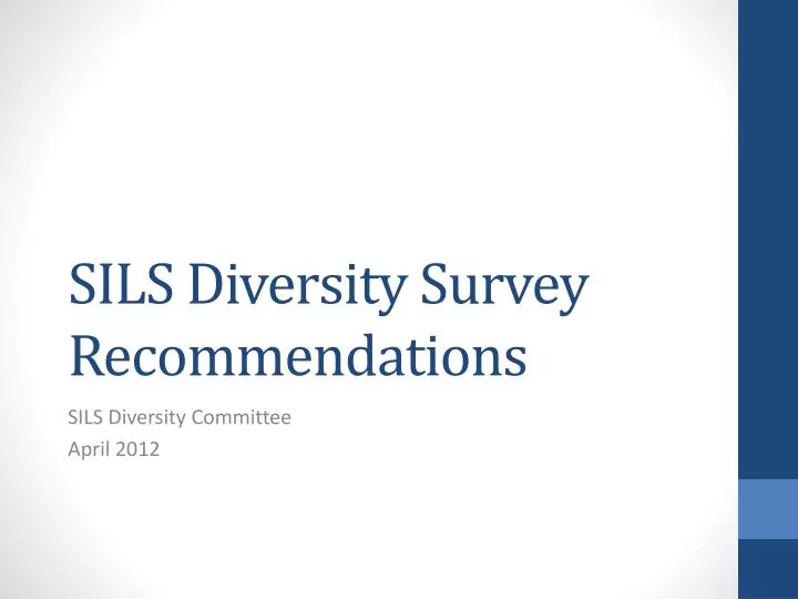 sils diversity survey recommendations