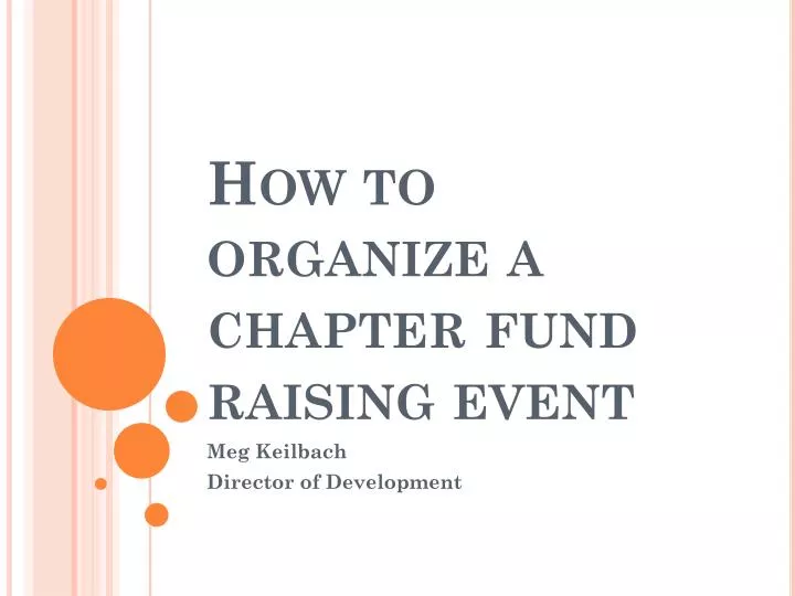 how to organize a chapter fund raising event