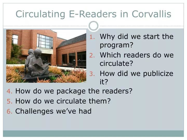 circulating e readers in corvallis