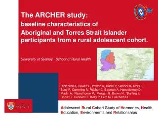 The ARCHER study : baseline characteristics of
