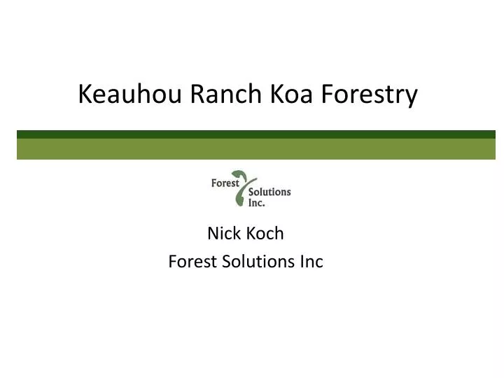 keauhou ranch koa forestry