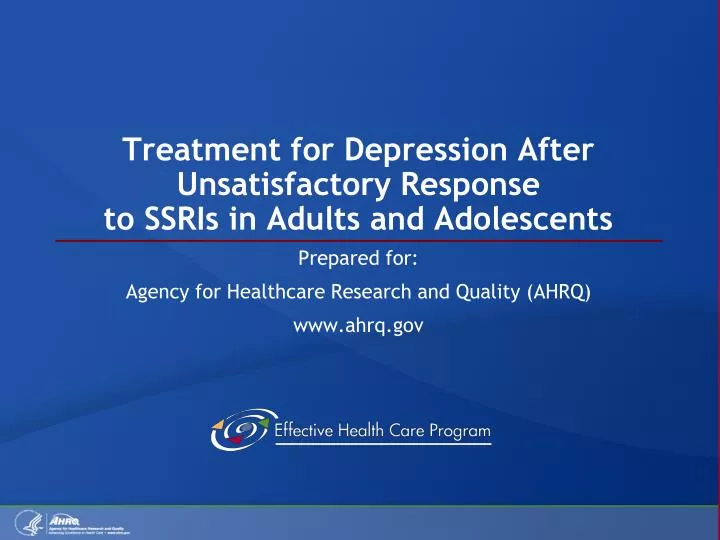 treatment for depression after unsatisfactory response to ssris in adults and adolescents