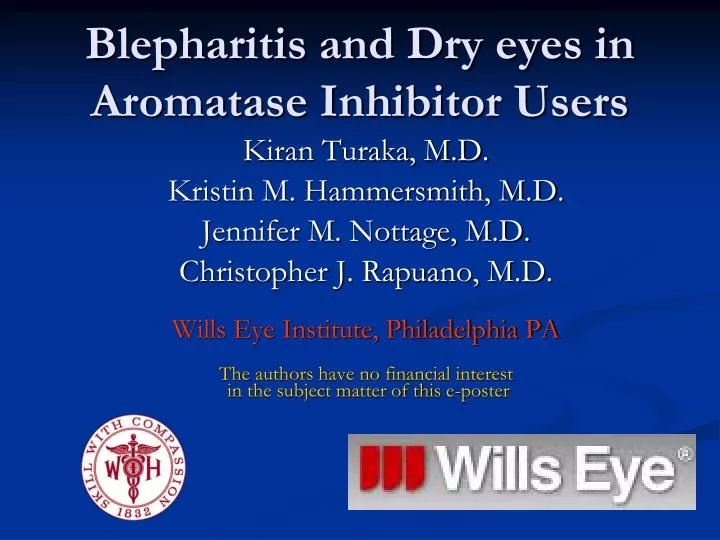 blepharitis and dry eyes in aromatase inhibitor users