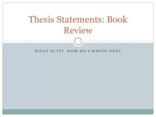 Thesis Statements: Book Review