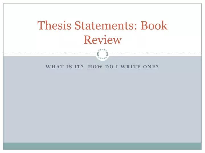 thesis statements book review