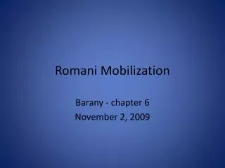 Romani Mobilization