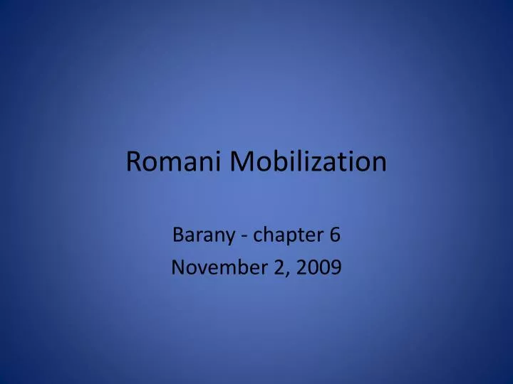 romani mobilization