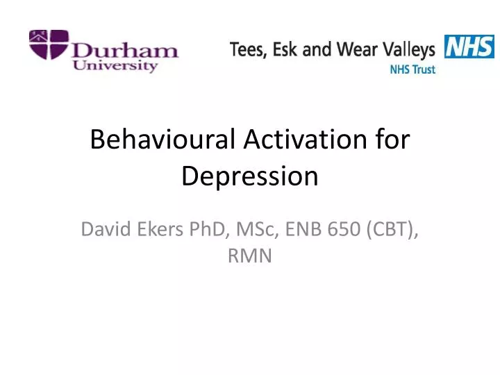 behavioural activation for depression