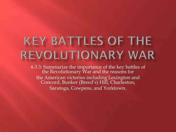 key battles of the revolutionary war