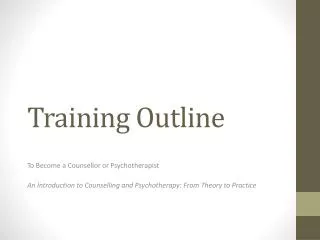 Training Outline