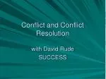 Conflict and Conflict Resolution