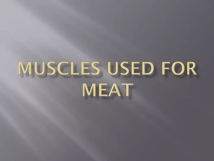 muscles used for meat