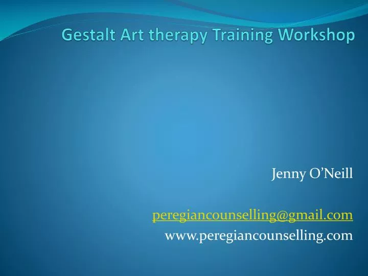 gestalt art therapy training workshop