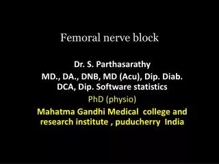Femoral nerve block