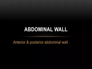 Abdominal wall