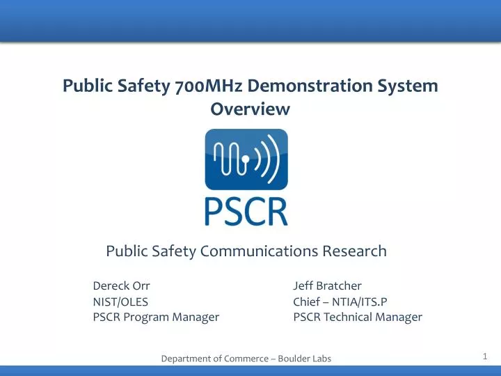 public safety communications research department of commerce boulder labs