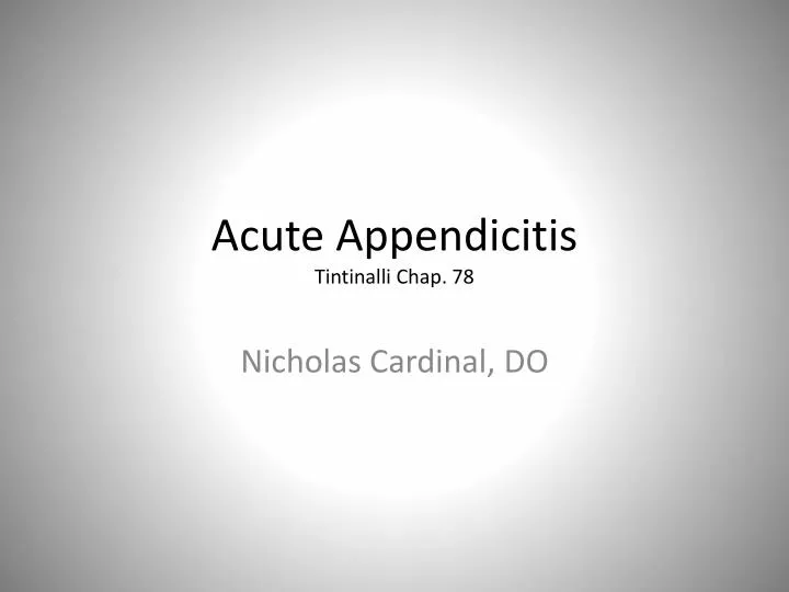 acute appendicitis tintinalli c hap 78