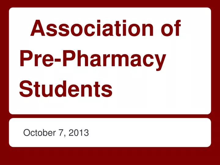 association of pre pharmacy students