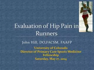 Evaluation of Hip Pain in Runners