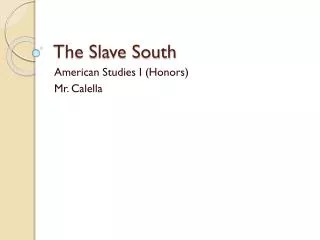 The Slave South