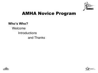 AMHA Novice Program