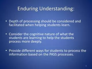 Enduring Understanding: